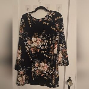SHEIN Black Floral Dress
